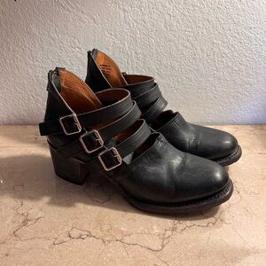 Freebird by Steven Triple Buckle Black Ankle Boots